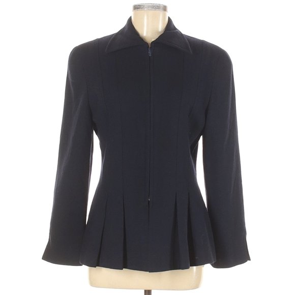 Dior Jackets & Blazers - Christian Dior Navy Blue Wool Coat size 8